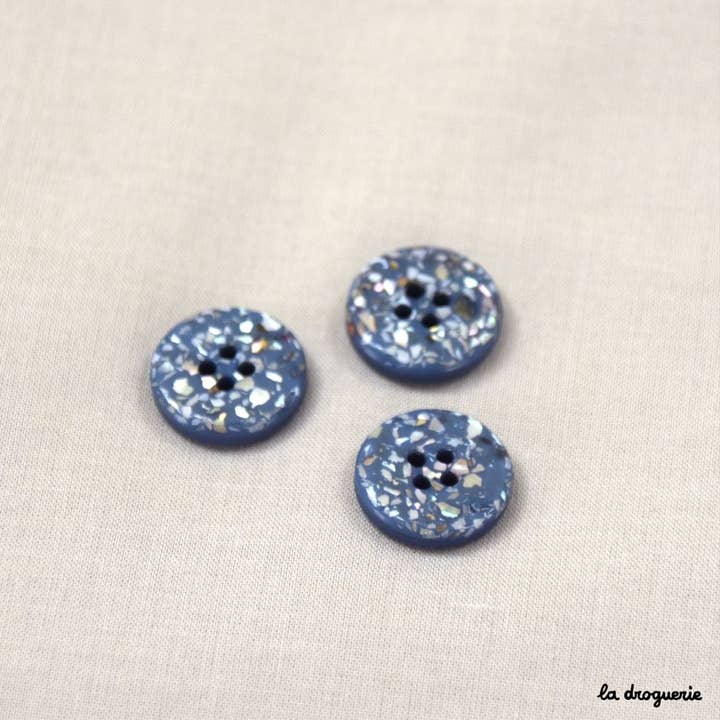 LA DROGUERIE - Wholesale Sewing Button/Snap - "Pretty Pebbles" Button 15 mm - Button 15 mm8