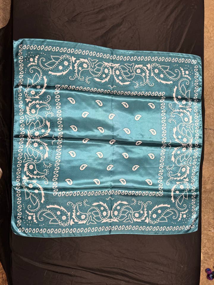 #1225 Turquoise Bandana Wild Rag for wholesale by Z Bars Jewelry