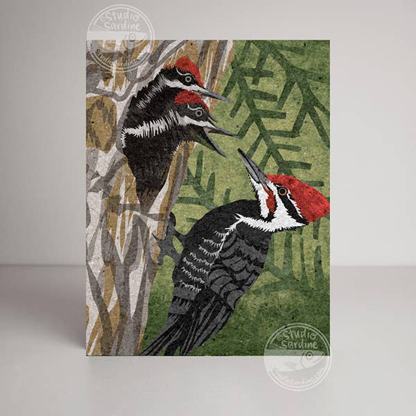 Studio Sardine - Wholesale Everyday Greeting Card - Pileated Woodpecker A2 Size Notecards, Blank Greeting Cards1