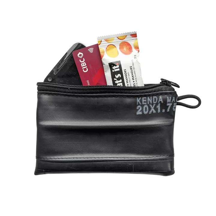Upcycled Pouch (made with bike inner tubes) for wholesale by Whelk Goods