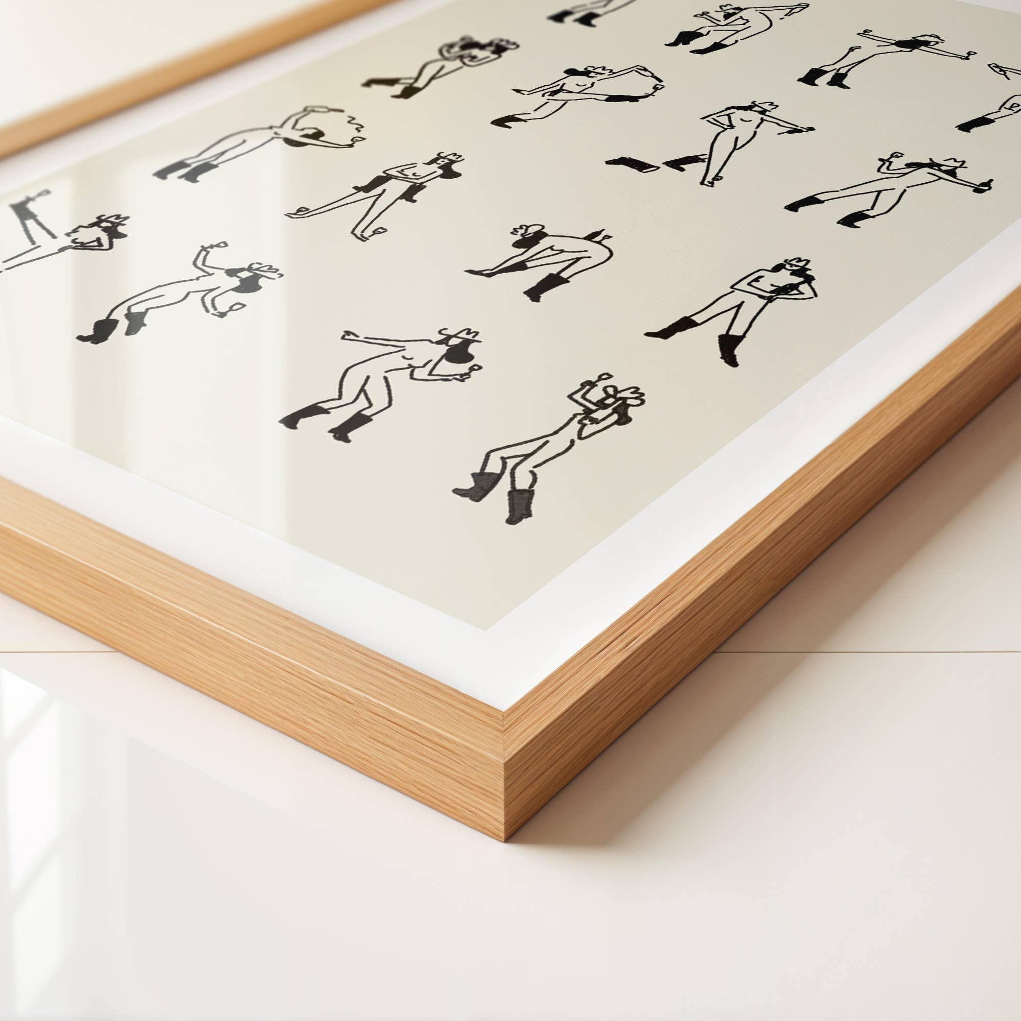 Tumbleweed Design Studio - Wholesale Art Print - Wine Dancing Cowgirl Minimal Western Wall Art1