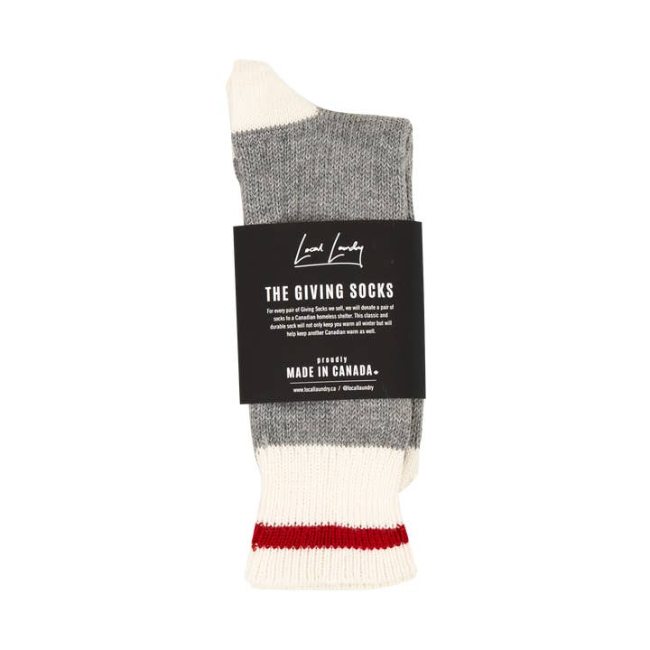Die Made in Canada Giving Socken - Red Stripe 🇨🇦 für den Großhandel von Local Laundry