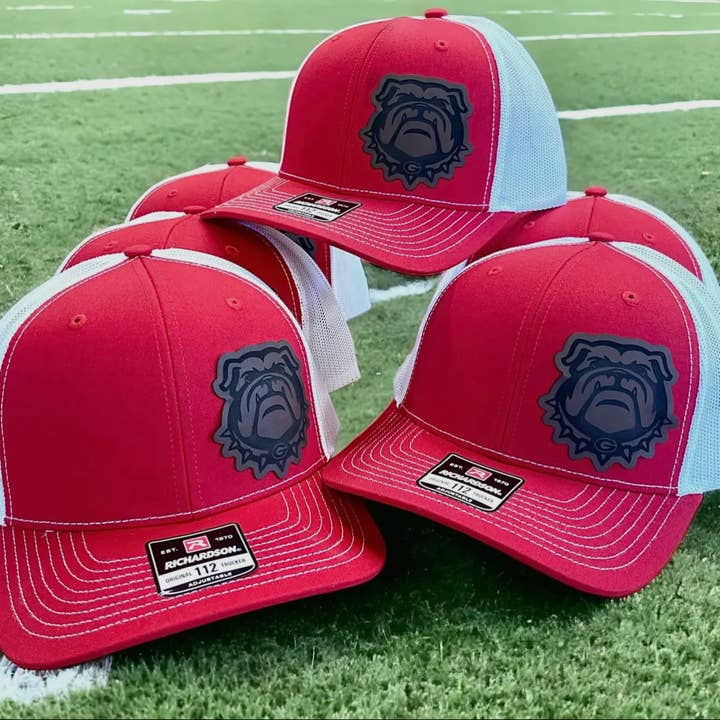 Georgia Bulldogs Leather Patch Richardson 112 Hats for wholesale by Taurus Belle Boutique