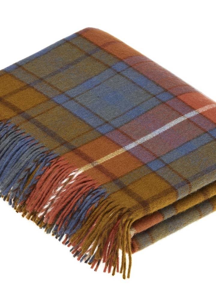 Tartan Plaid - Merino Lambswool Throw Blankets - Made in UK for wholesale by Bronte Moon