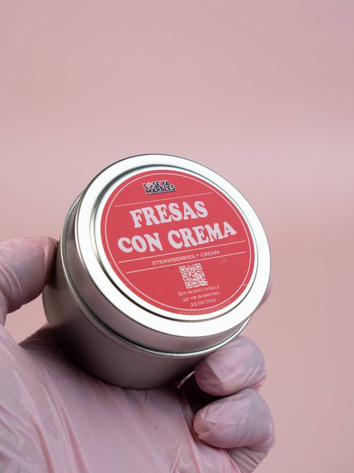 Fresas Con Crema – Bougie Mélange de Soja 4oz pour la vente par Lose Ya Marbles LLC