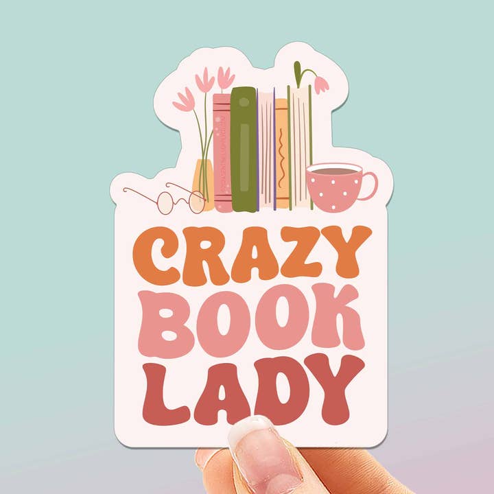 Crazy Book Lady Sticker - Funny Reading Decal for wholesale by Sentinel Supply