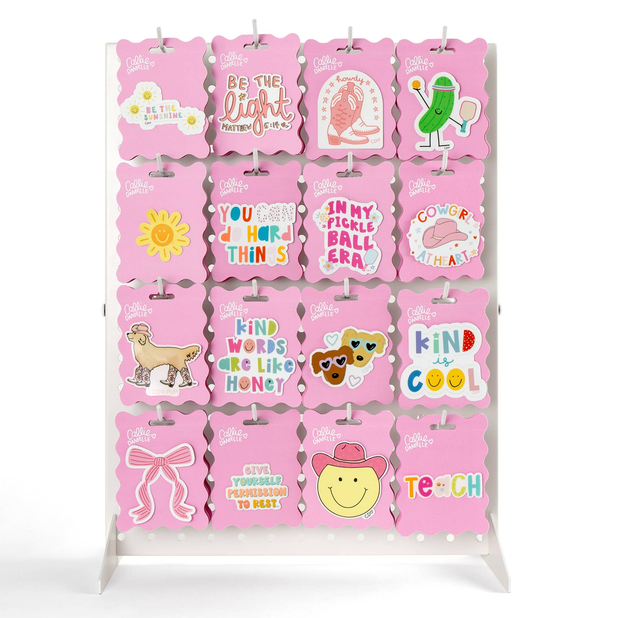 Callie Danielle - Wholesale Retailer Display - Paper & Novelty - Pegboard Display + Pre-set Decal Stickers0
