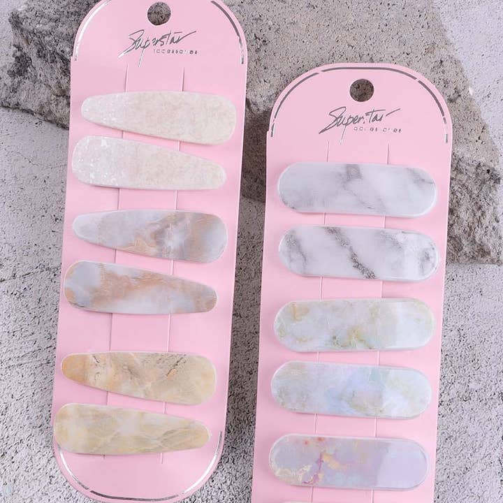 H680 | Marble Hair Clip for wholesale by Jaylanie