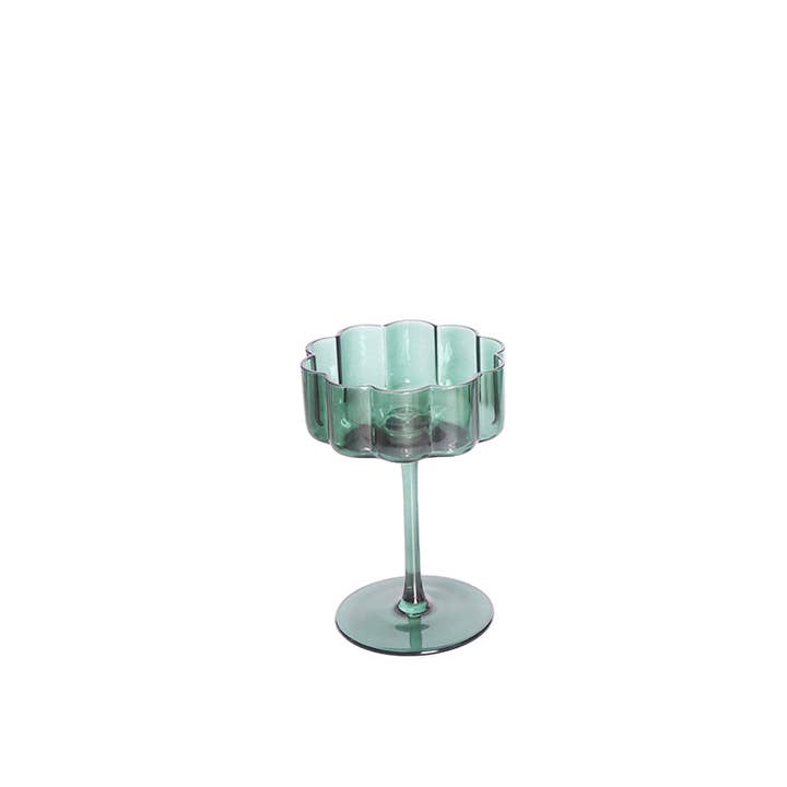 "Flower" Crystal Cocktail Glass – Aqua 230ml for wholesale by TUTU Home
