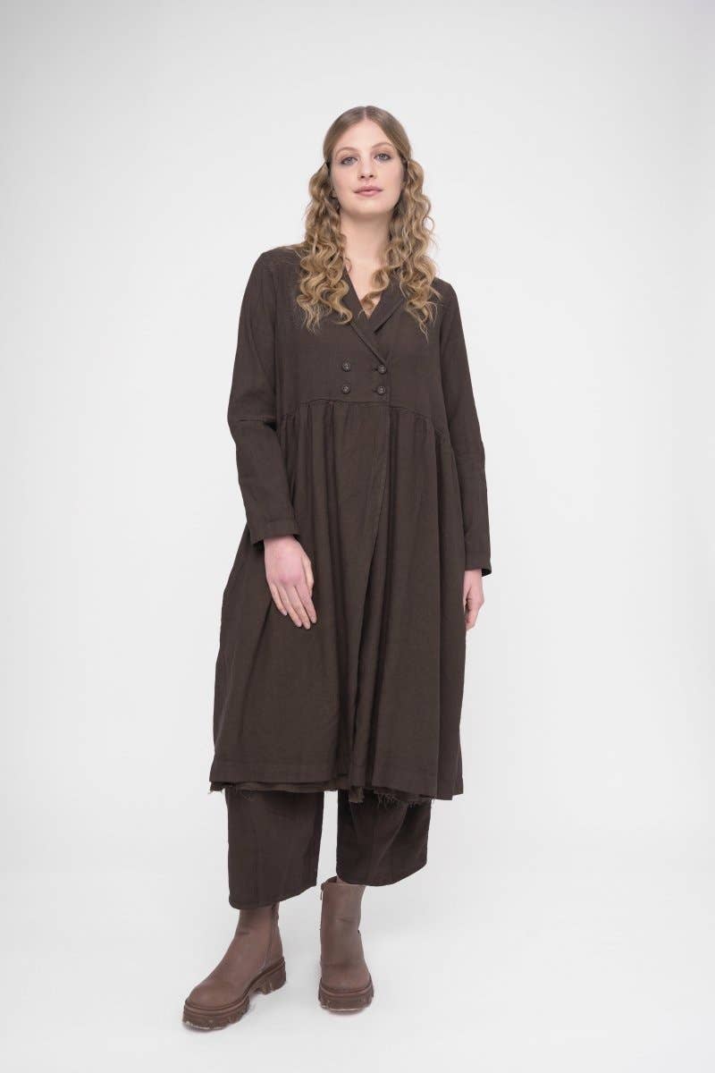 Baci & Amici Fashion - US Continental - Wholesale Dress - Women's - Cotton Linen Overcoat Dress3