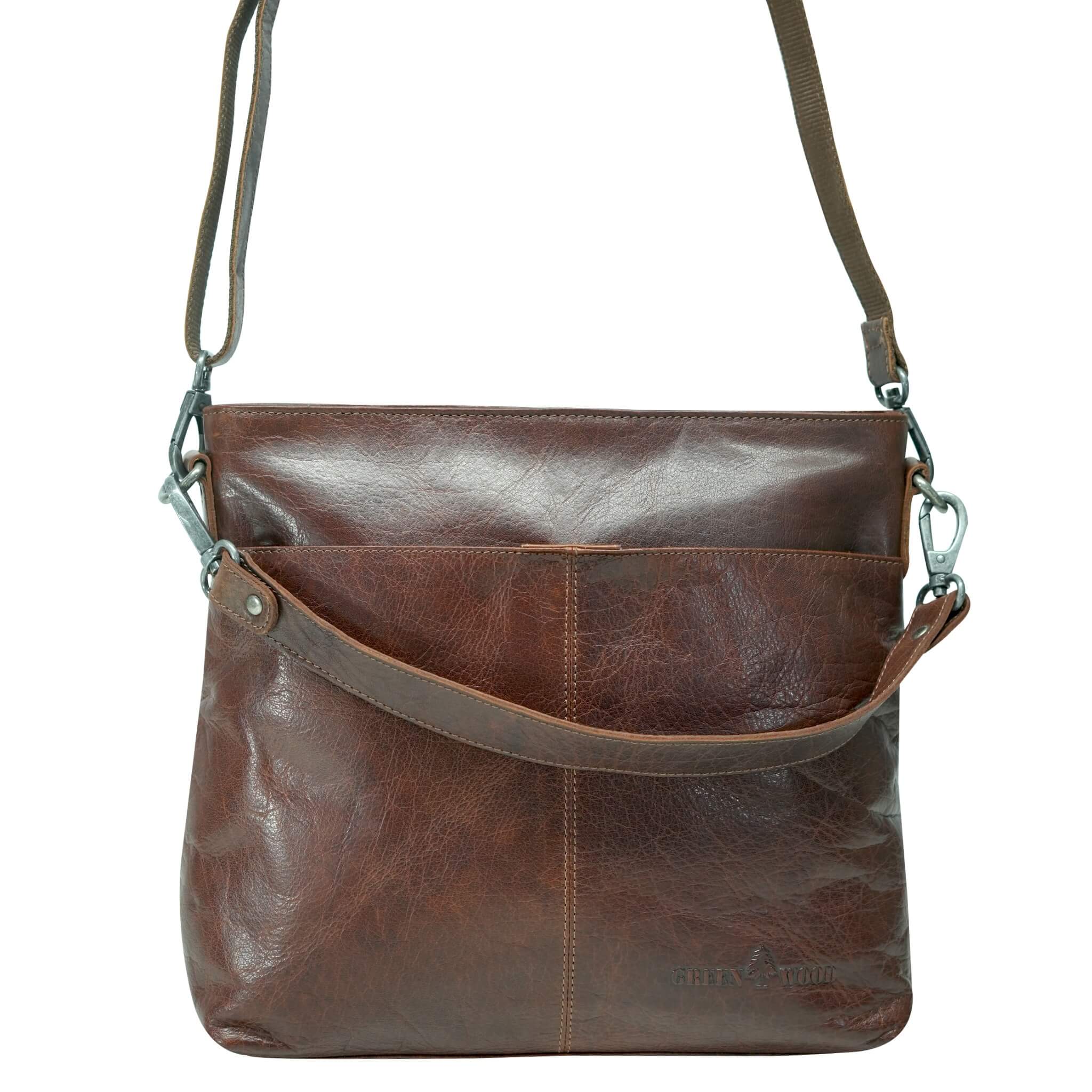 Greenwood - Vente Sac porté épaule – femme - Sac à main Lisa en cuir avec bandoulières interchangeables6