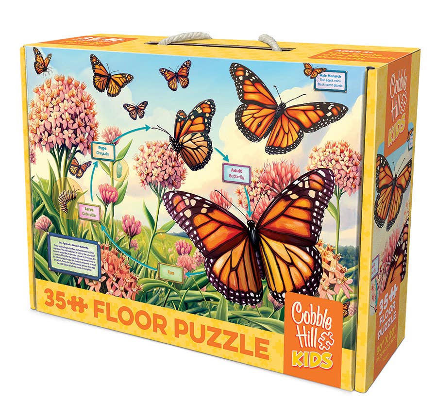 Outset Games and Cobble Hill Puzzles - Wholesale Puzzle - Kids - Life Cycle of a Monarch (35pc) Floor Puzzle - Ages 3+2