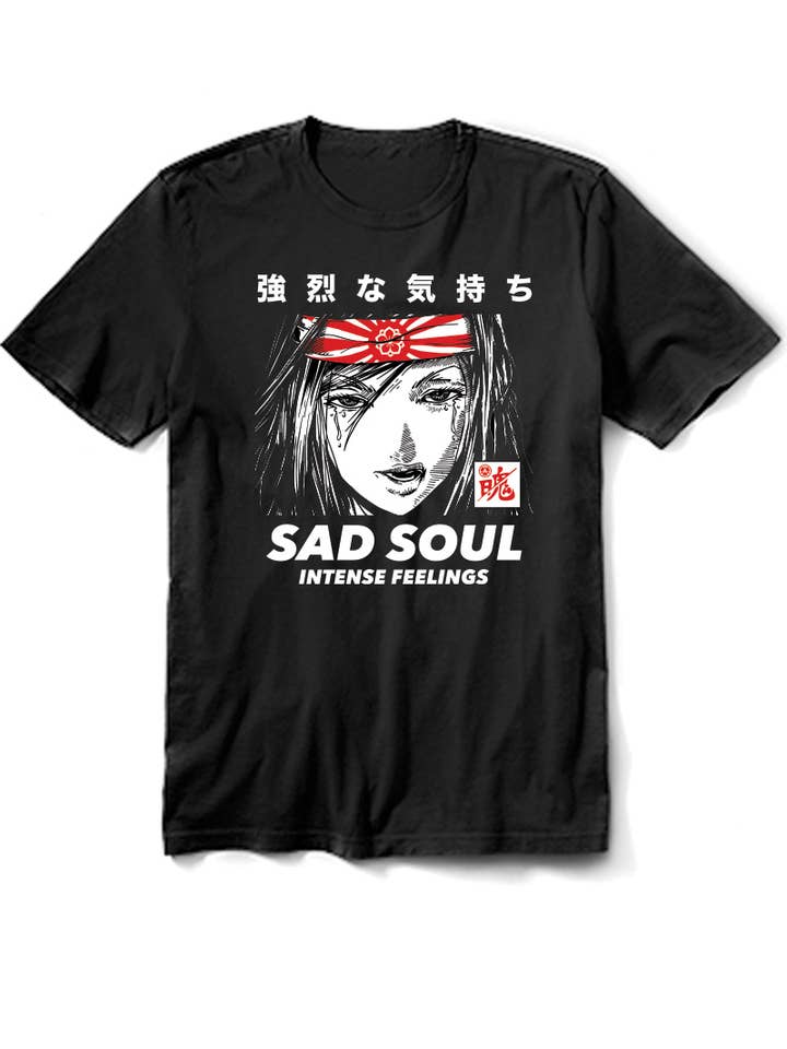 Polar bee - Wholesale Screen Printed T-Shirt - Unisex - PB-2025. SAD SOUL ANIME TEE4
