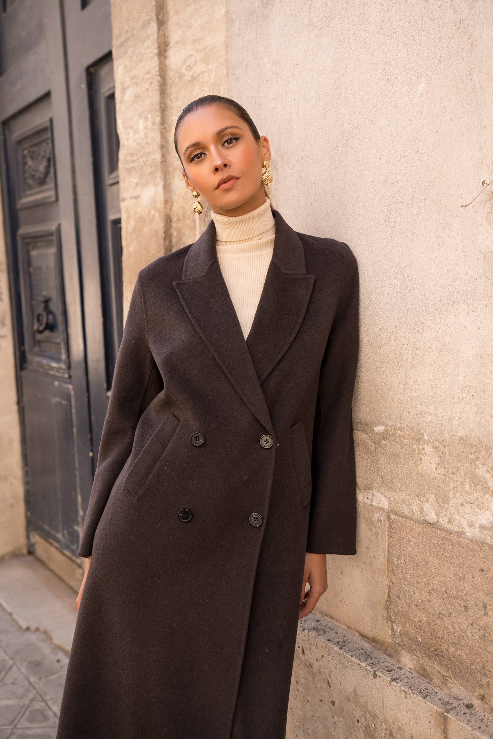 Attentif Paris – Großhandel Mantel - Damen – Extra langer, handgenähter Oversize-Mantel aus Wollmischung64