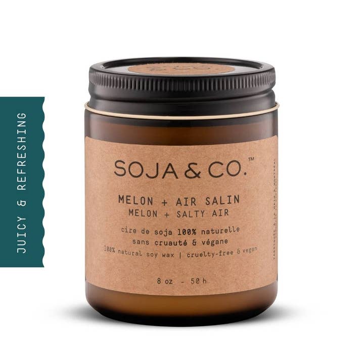 SOJA&CO.® - Wholesale Jar/Filled Candle - Soy Wax Candle | Melon + Salty Air