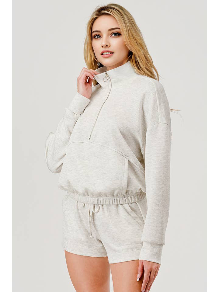 REDFINCH APPAREL INC - Wholesale Activewear Set - Women's - Womens Mock Neck Jacket & Track Shorts 2-Piece Set