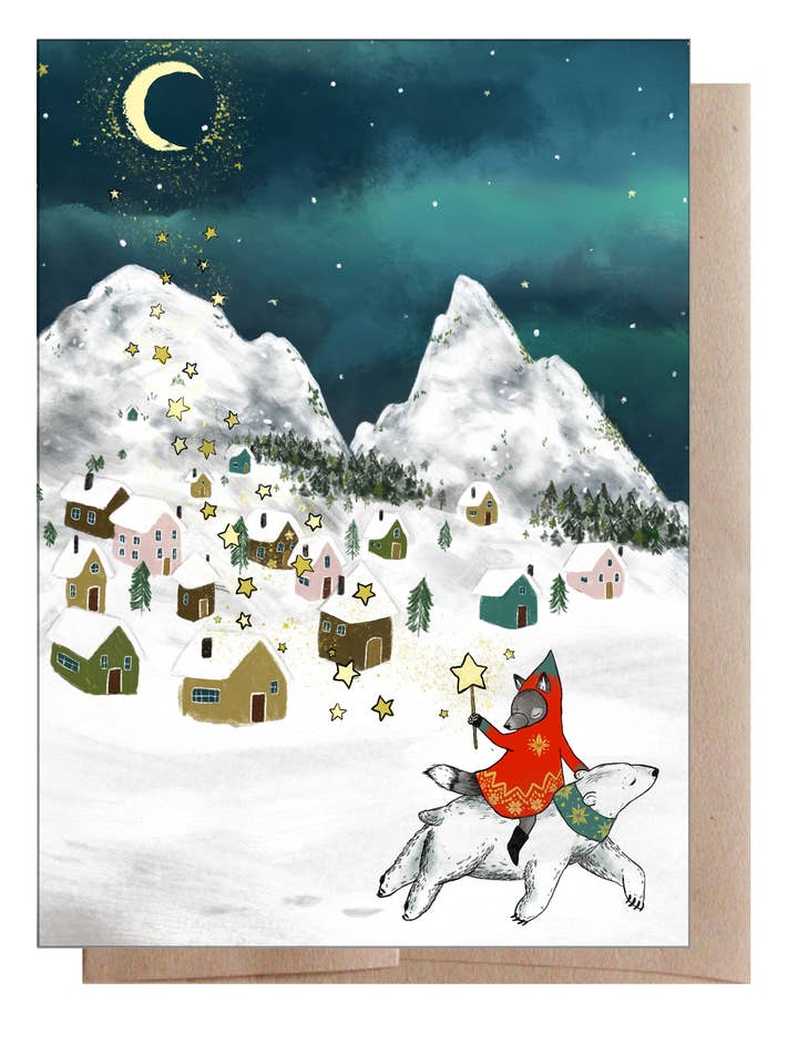 Little Star Holiday Card for wholesale by Marika Paz Illustration