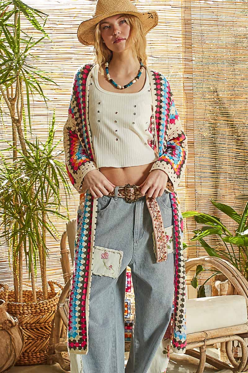 Pol Clothing - Wholesale Cardigan - Women's - Long Sleeve Crochet Various Colors Cardigan8