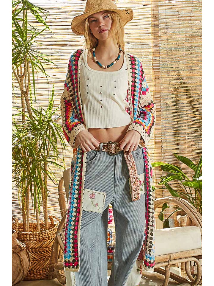 Pol Clothing - Wholesale Cardigan - Women's - Long Sleeve Crochet Various Colors Cardigan8