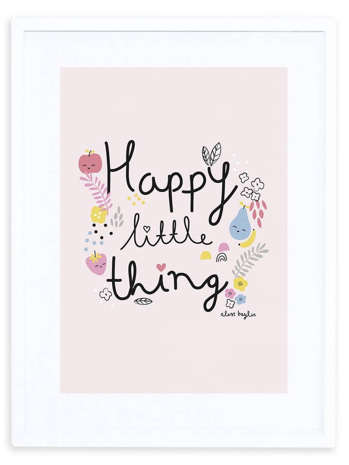 TUTTI FRUTTI - Affiche encadrée avec fruits et fleurs (P0199C) pour la vente par LILIPINSO