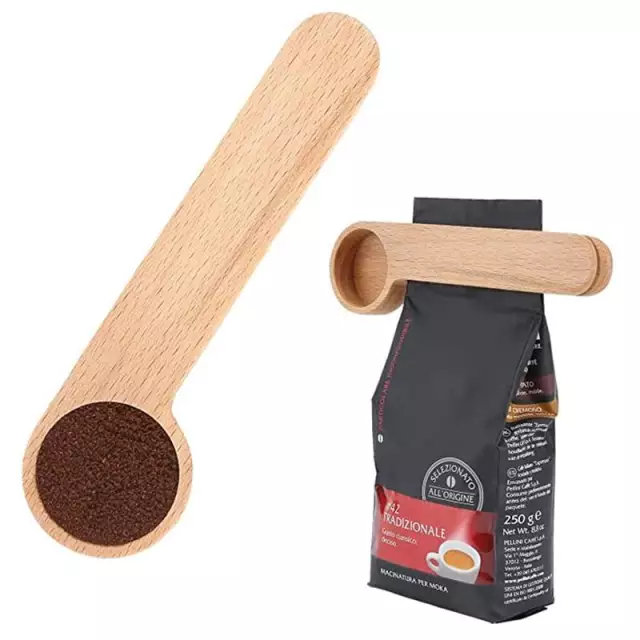 ACC Sublimation Blanks – wholesale Measuring cup – Wood coffee measuring cup and clip, coffee bag clip, measuri6