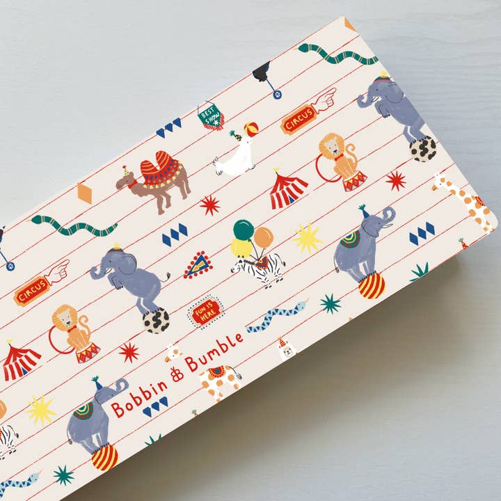 Travel Changing Mat – Vintage Circus Print | Handmade UK for wholesale by Bobbin and Bumble - Baby Changing Mats