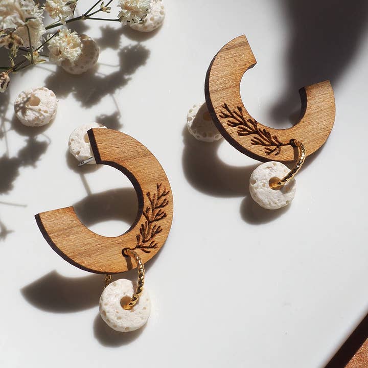 Creole Hoop Camelia for wholesale by Bewood