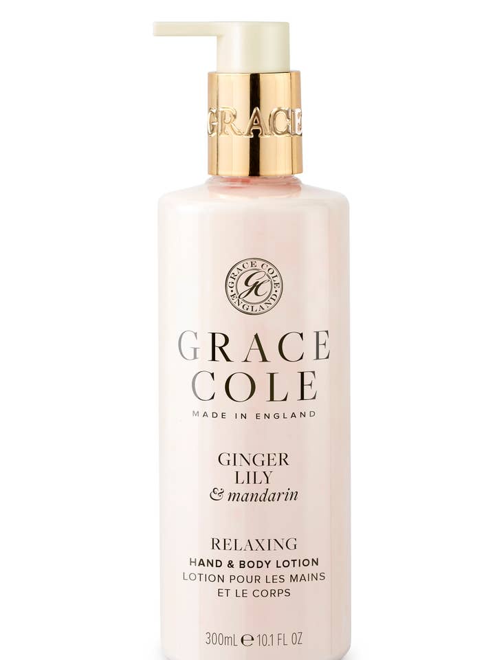 Loción para manos y cuerpo de lirio de jengibre y mandarina 300 ml para venta al por mayor de Grace Cole