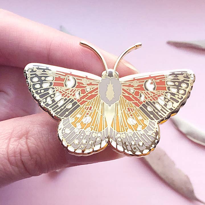 Alum and Ink - Wholesale Reversspeld/knoop - Mormon Metalmark Butterfly (Apodemia mormo) emaille speld4