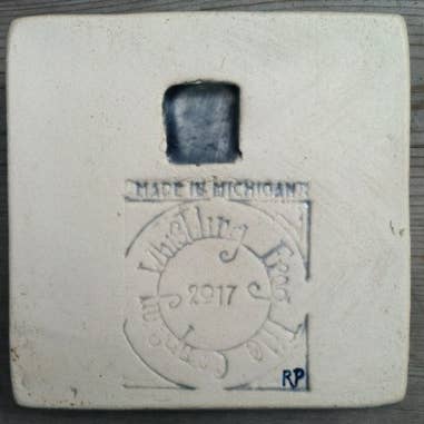 Whistling Frog Tile Inc. – wholesale Wall tile – Letter M Tile, William Morris Style 4x4"5