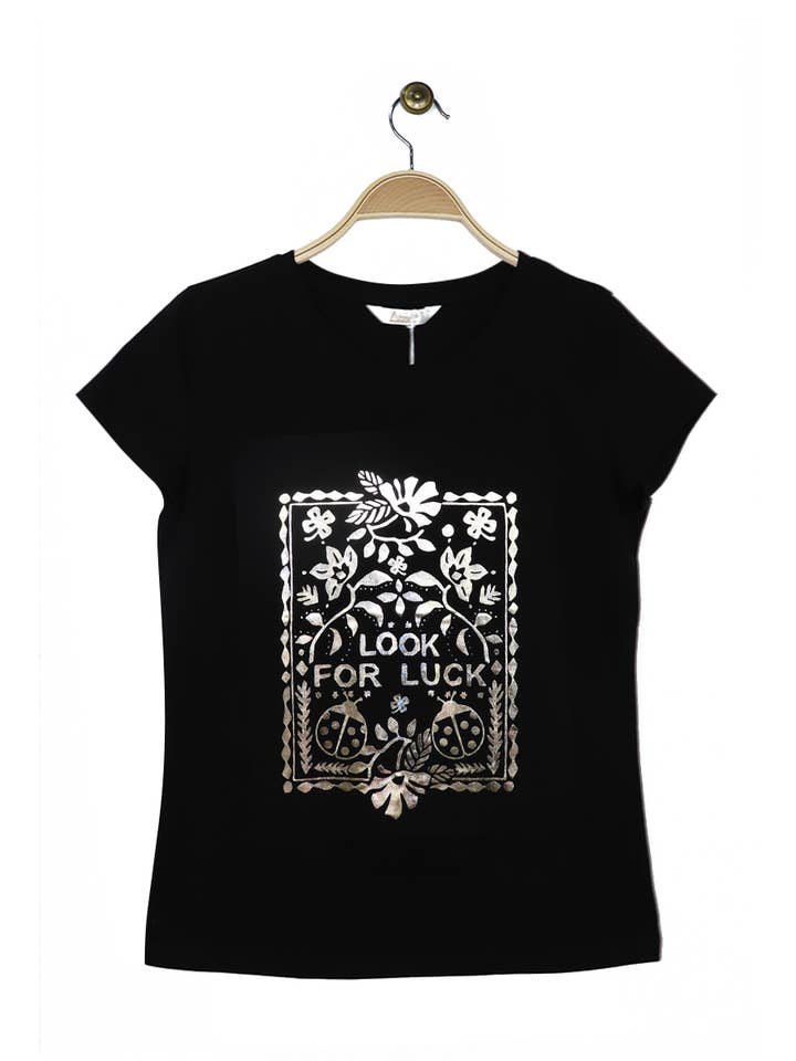 Attrait Paris – Engroshandel T-shirt med print - Dame – Look for Luck bomuld T-shirt med print