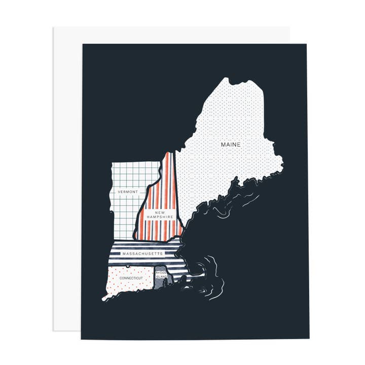 Biglietto di auguri con mappa del New per la vendita all'ingrosso da parte di Ramus & Co.