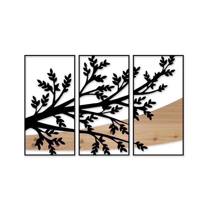 DM1154 Decoración de Pared Follaje 3 Piezas Madera/Metal para venta al por mayor de Socadis