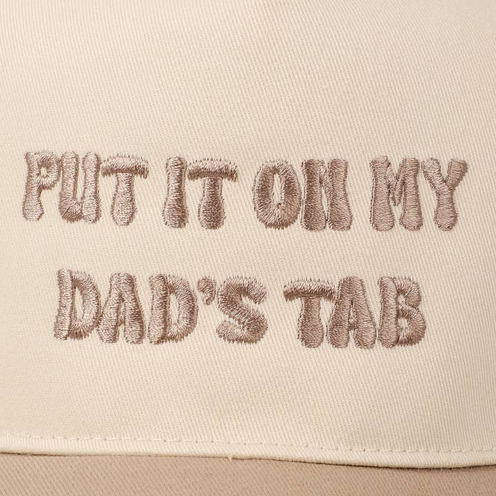 Fashion City - Wholesale Baseball Cap - Unisex - Put It On My Dad's Tab Embroidery Two-Tone Hat