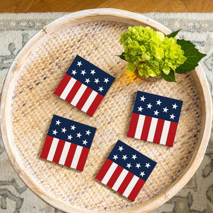 Rustic Flag Coaster Set for wholesale by Rustic Marlin Personalized Home Decor