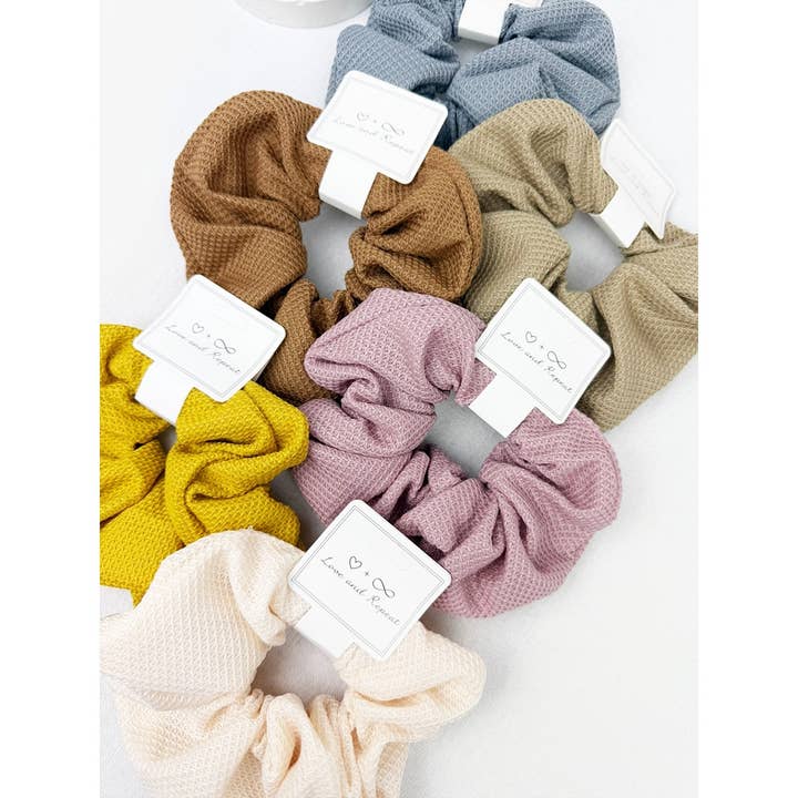 MIX COLOR Waffle Textured Soft Scrunchies for wholesale on Faire