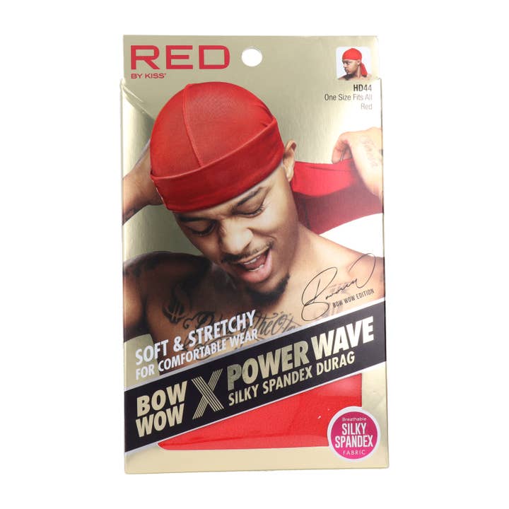 Red Kiss Power Wave Silkeagtig Spandex Durag Rød Hårkappe for engroshandel hos SUBLIME BEAUTY WHOLESALER SL