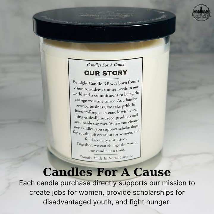 Be Light Candle RE - Wholesale Jar/Filled Candle - Serenity, 12oz Soy Candle | Aromatherapy | Relaxation Candle4