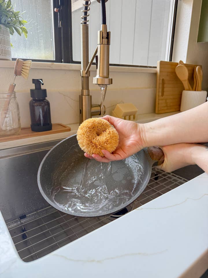 Round Coconut Scrubbie for wholesale by Me Mother Earth