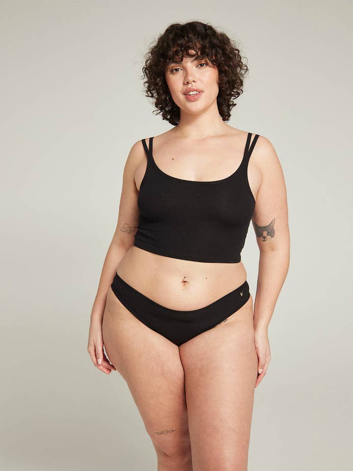 The Organic Cotton Cropped Vest - Black for wholesale by Nudea