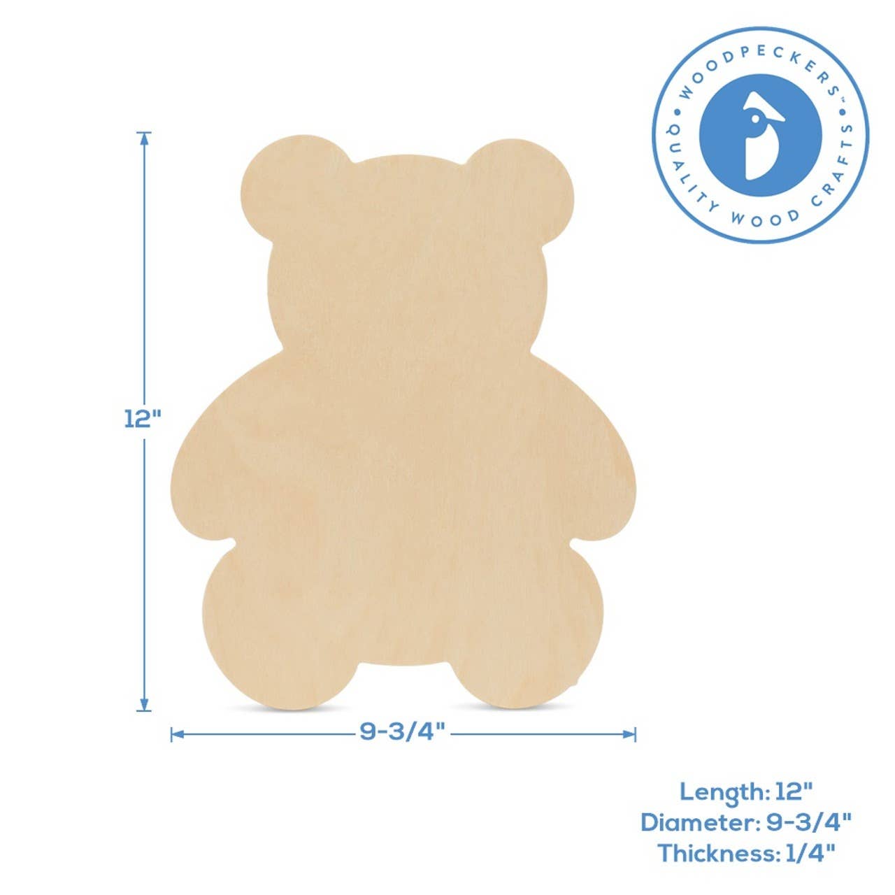 Woodpeckers Crafts - Wholesale Cutouts - Wood Teddy Bear Cutout2