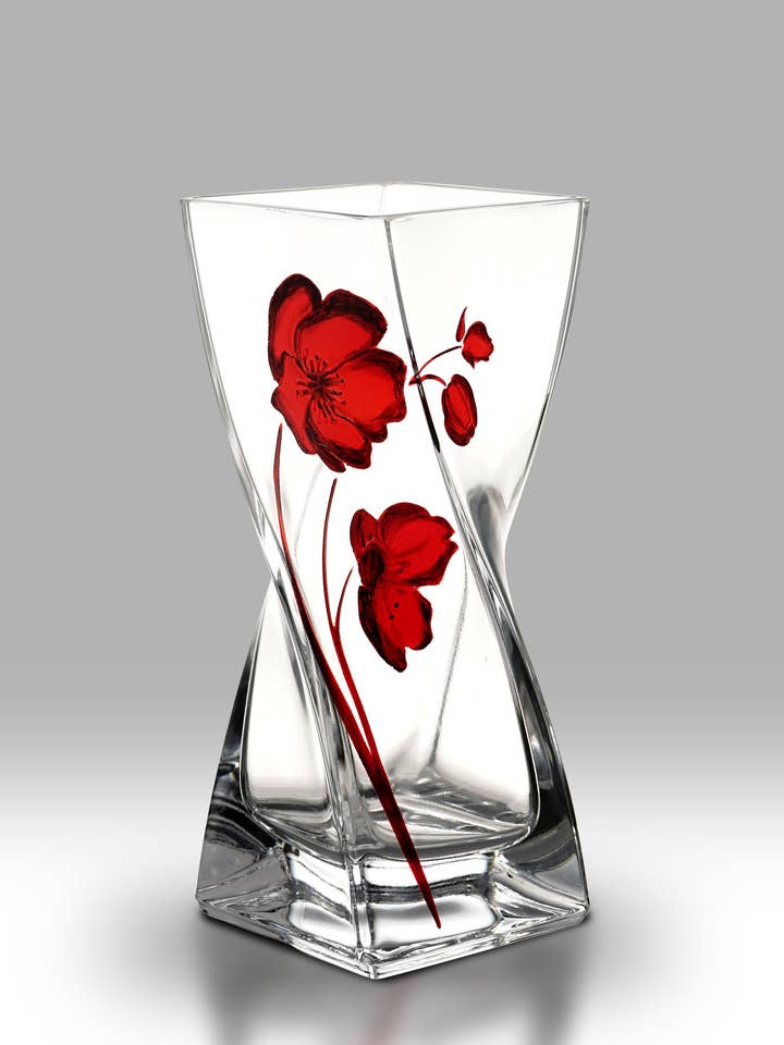Poppy - Robijn - 20 cm Twist voor wholesale door Nobile Glassware Ltd.