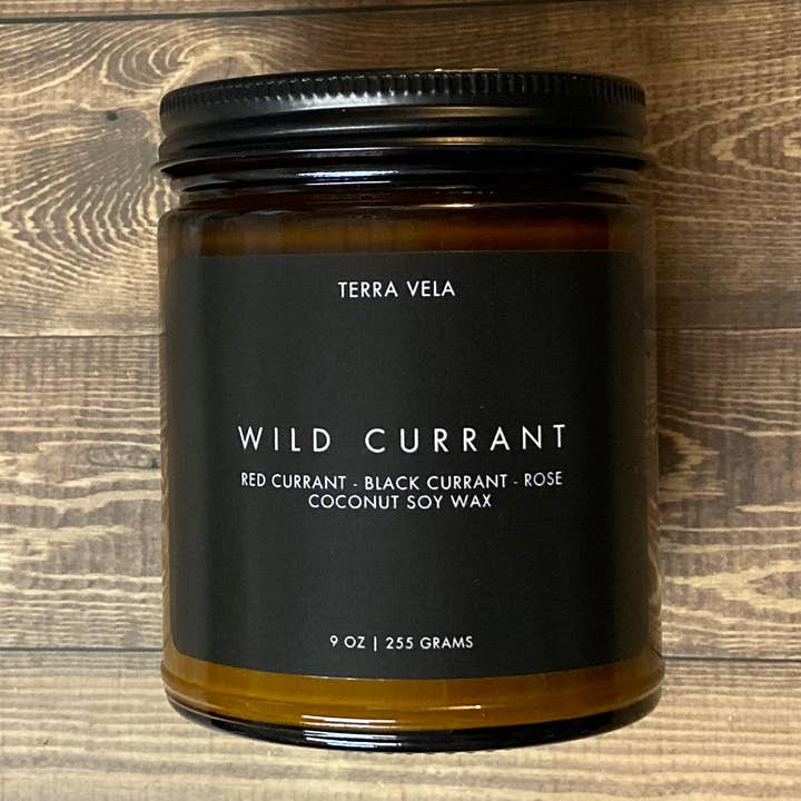 Black Amber Collection - Wild Currant Soy Candle for wholesale by Terra Vela
