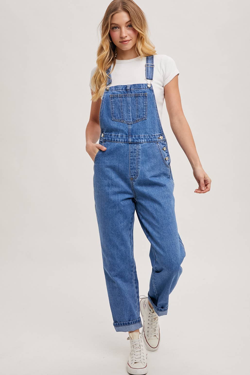 Bluivy – Engroshandel Overalls - Dame – Denim buksedragt med lige ben og seler8