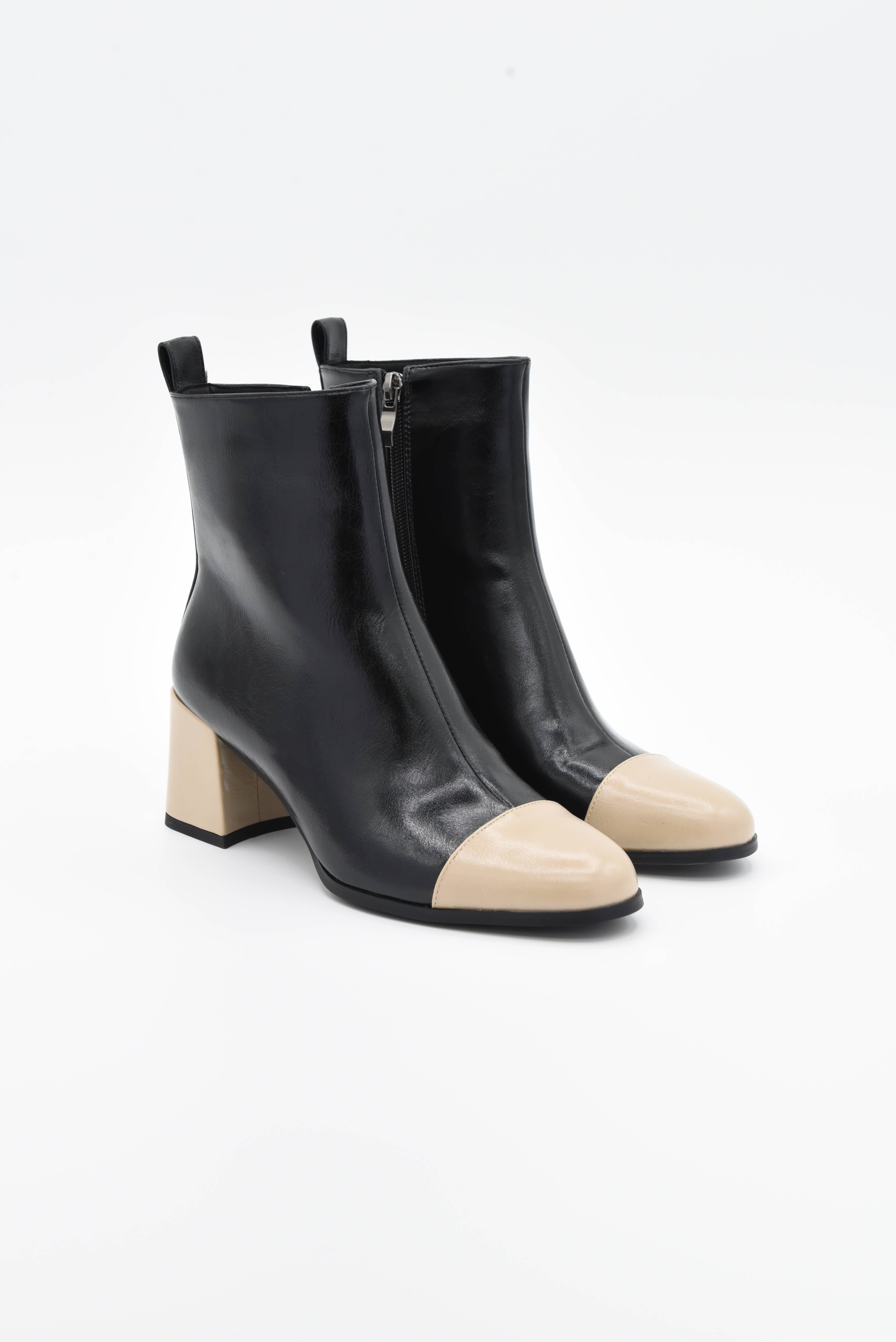 Azarey – wholesale Booties – Women's – Two-tone ankle boot with contrast toe and heel 578K2502