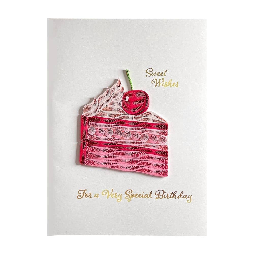 NIQUEA.D - Vente Cartes d'anniversaire - Carte d'anniversaire tranche de gâteau en quilling1