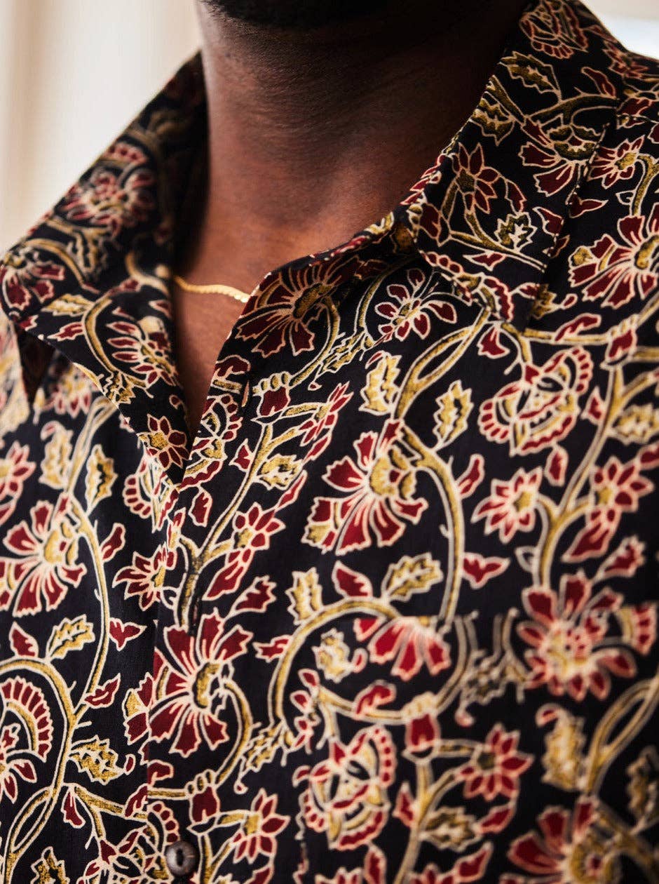 One World Brothers - Wholesale Button Down Shirt - Men's - Night Bloom Short Sleeve Shirt1