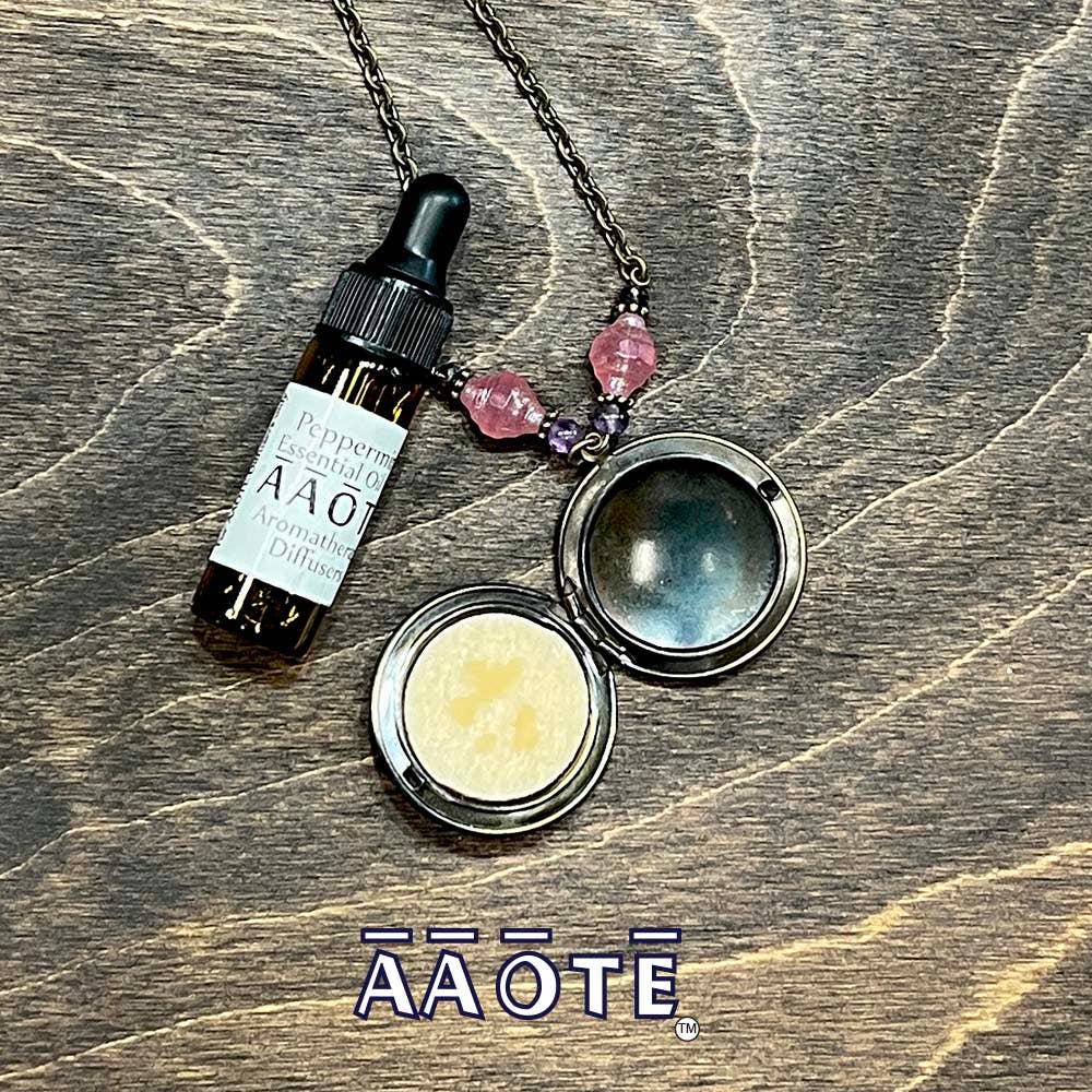 AAOTE - Wholesale Aromatherapy Necklace - Aromatherapy Locket Essential Oil Diffuser Necklaces on Beaded Chain 21
