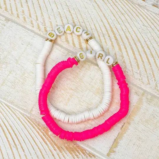 Prep Obsessed Wholesale - Wholesale Jewelry Set - 'Beach Girl' Disc Stretch Bracelet Set