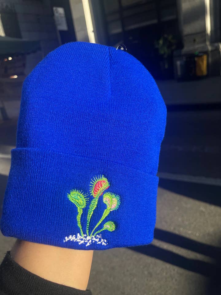 Embroidered Venus Fly Trap Beanie for wholesale by The LA Garden